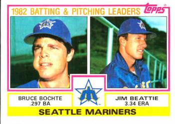 1983 Topps #711 Mariners Leaders / Checklist (Bruce Bochte / Jim Beattie) Front