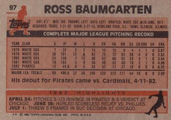 1983 Topps #97 Ross Baumgarten Back