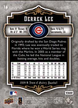 2009 Upper Deck A Piece of History #16 Derrek Lee Back