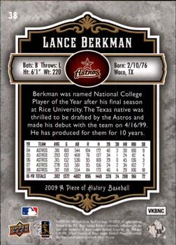2009 Upper Deck A Piece of History #38 Lance Berkman Back