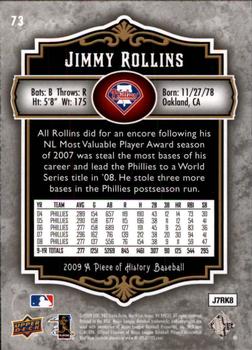 2009 Upper Deck A Piece of History #73 Jimmy Rollins Back