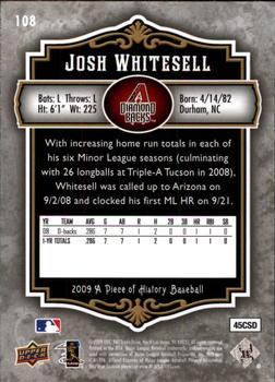 2009 Upper Deck A Piece of History #108 Josh Whitesell Back