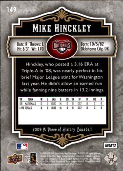 2009 Upper Deck A Piece of History #149 Mike Hinckley Back