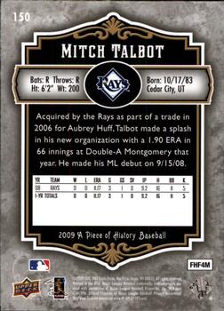2009 Upper Deck A Piece of History #150 Mitch Talbot Back