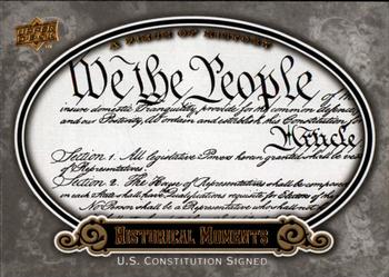 2009 Upper Deck A Piece of History #172 United States Constitution Signed Front