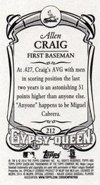 2014 Topps Gypsy Queen - Mini #212 Allen Craig Back