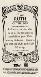 2014 Topps Gypsy Queen - Mini #301 Babe Ruth Back