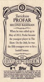 2014 Topps Gypsy Queen - Mini #342 Jurickson Profar Back