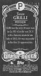 2014 Topps Gypsy Queen - Mini Black #88 Jason Grilli Back