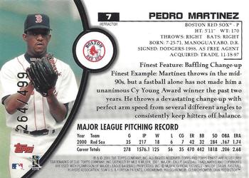 2001 Finest - Refractors #7 Pedro Martinez Back