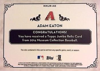 2014 Topps Museum Collection - Momentous Materials Jumbo Relics Copper #MMJR-AE Adam Eaton Back