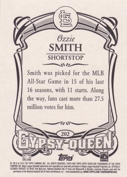 2014 Topps Gypsy Queen - Framed White #202 Ozzie Smith Back