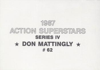 1987 Action Superstars (unlicensed) #62 Don Mattingly Back