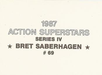1987 Action Superstars (unlicensed) #69 Bret Saberhagen Back