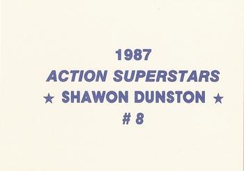 1987 Action Superstars (unlicensed) #8 Shawon Dunston Back