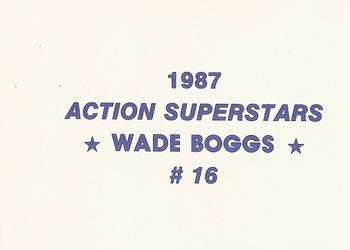 1987 Action Superstars (unlicensed) #16 Wade Boggs Back
