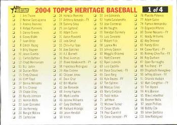 2004 Topps Heritage - Checklists #1 Checklist: 1-196 Front