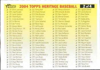 2004 Topps Heritage - Checklists #2 Checklist: 197-392 Front