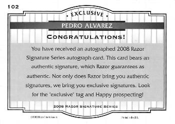 2008 Razor Signature Series #102 Pedro Alvarez Back