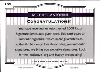 2008 Razor Signature Series #155 Michael Antonini Back