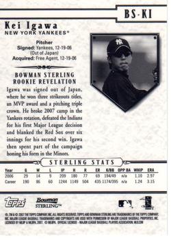 2007 Bowman Sterling #BS-KI Kei Igawa Back