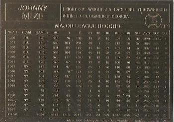1996-03 Danbury Mint #15 Johnny Mize Back
