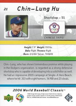 2006 Upper Deck World Baseball Classic Box Set #21 Chin-Lung Hu Back