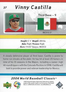 2006 Upper Deck World Baseball Classic Box Set #37 Vinny Castilla Back