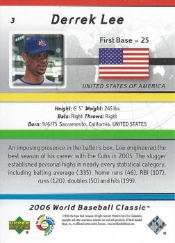 2006 Upper Deck World Baseball Classic Box Set #3 Derrek Lee Back