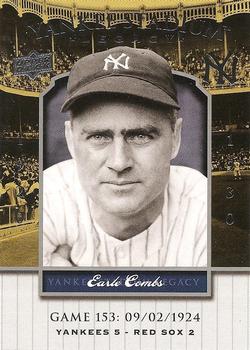2008 Upper Deck Yankee Stadium Legacy #153 Earle Combs Front