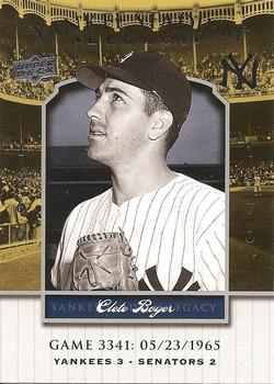 2008 Upper Deck Yankee Stadium Legacy #3341 Clete Boyer Front