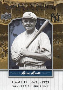 2008 Upper Deck Yankee Stadium Legacy #19 Babe Ruth Front