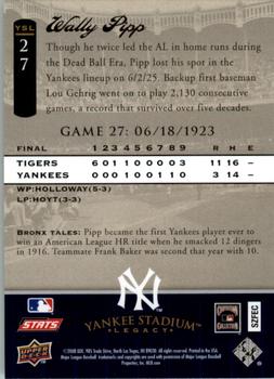 2008 Upper Deck Yankee Stadium Legacy #27 Wally Pipp Back