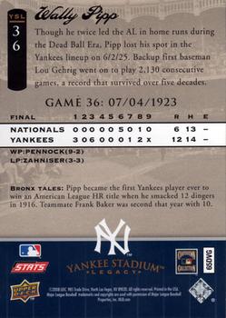 2008 Upper Deck Yankee Stadium Legacy #36 Wally Pipp Back