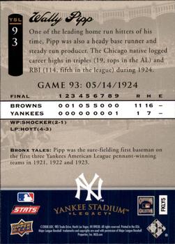 2008 Upper Deck Yankee Stadium Legacy #93 Wally Pipp Back