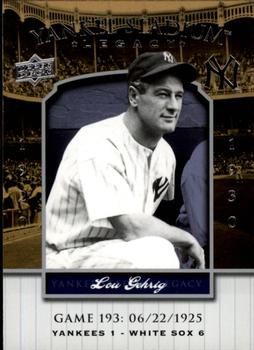 2008 Upper Deck Yankee Stadium Legacy #193 Lou Gehrig Front