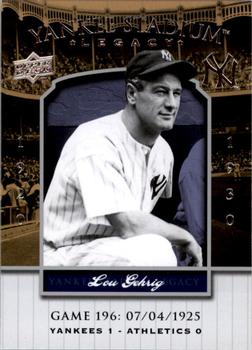 2008 Upper Deck Yankee Stadium Legacy #196 Lou Gehrig Front