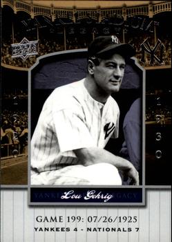2008 Upper Deck Yankee Stadium Legacy #199 Lou Gehrig Front