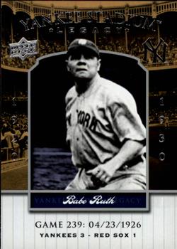 2008 Upper Deck Yankee Stadium Legacy #239 Babe Ruth Front