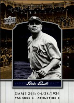 2008 Upper Deck Yankee Stadium Legacy #243 Babe Ruth Front