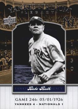 2008 Upper Deck Yankee Stadium Legacy #246 Babe Ruth Front