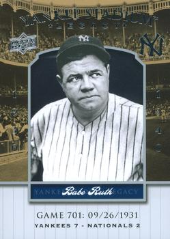 2008 Upper Deck Yankee Stadium Legacy #701 Babe Ruth Front