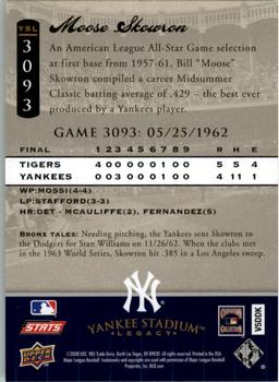 2008 Upper Deck Yankee Stadium Legacy #3093 Bill Skowron Back