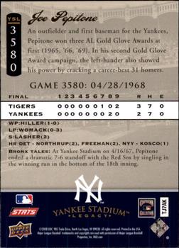 2008 Upper Deck Yankee Stadium Legacy #3580 Joe Pepitone Back