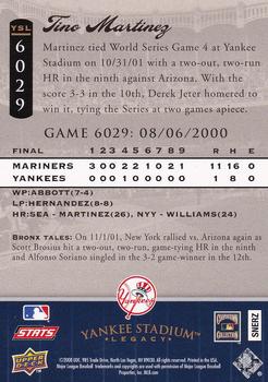2008 Upper Deck Yankee Stadium Legacy #6029 Tino Martinez Back
