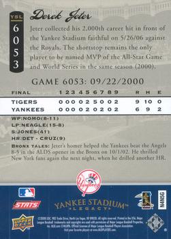 2008 Upper Deck Yankee Stadium Legacy #6053 Derek Jeter Back