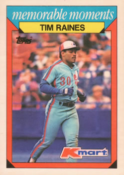 1988 Topps Kmart Memorable Moments #19 Tim Raines Front