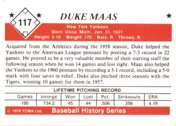 1979 TCMA The 1950’s #117 Duke Maas Back