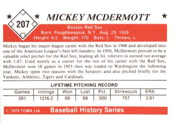1979 TCMA The 1950’s #207 Mickey McDermott Back