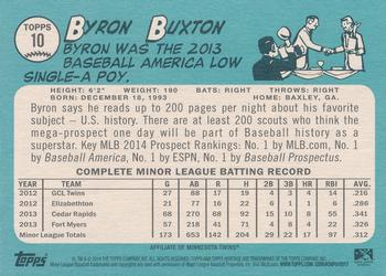 2014 Topps Heritage Minor League #10a Byron Buxton Back